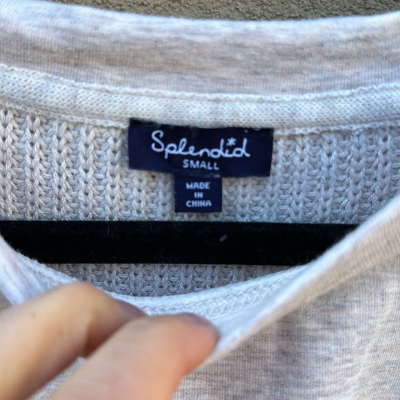 Splendid 🔥 Oversized Sweater With Fleece Crew Neck Gray Sz S - Picture 6 of 7